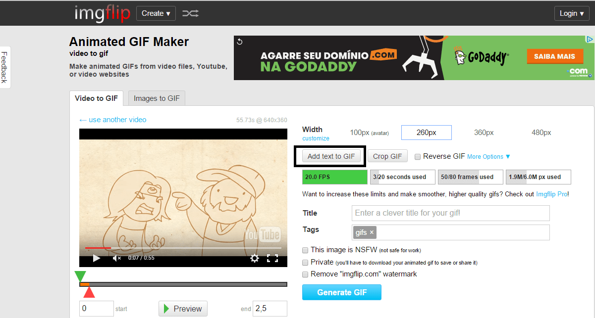 Como criar GIFs com v deos do YouTube - 60