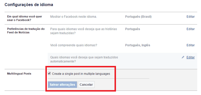 Como fazer uma postagem com v rios idiomas no Facebook - 56