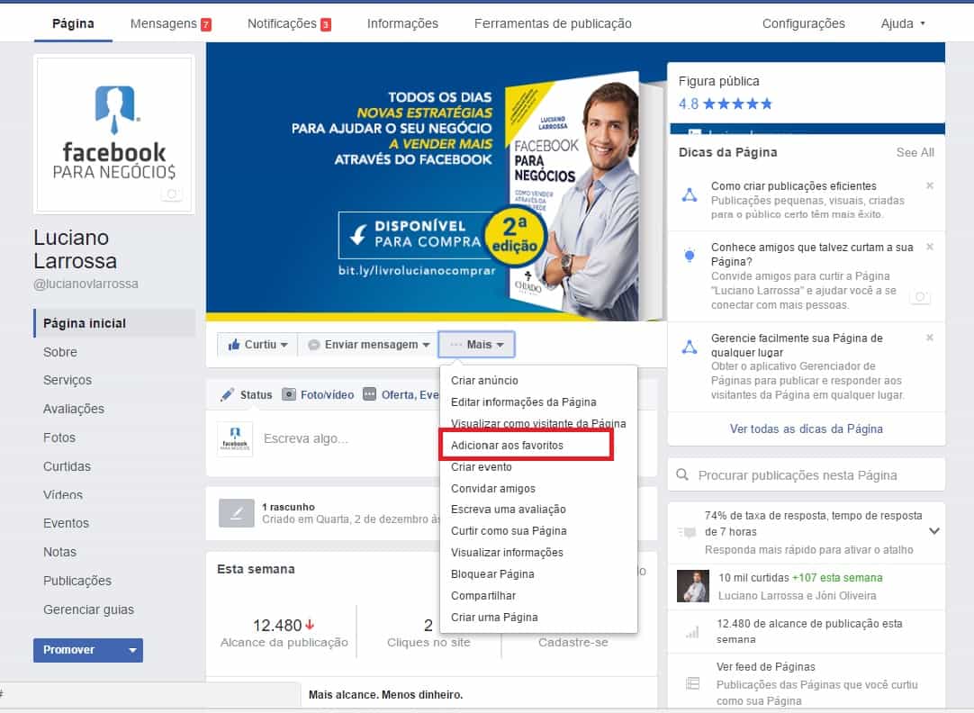 Como adicionar uma p gina aos Favoritos do Facebook - 58