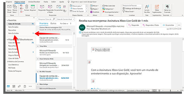 Aprenda a recuperar emails exclu dos no Outlook - 61