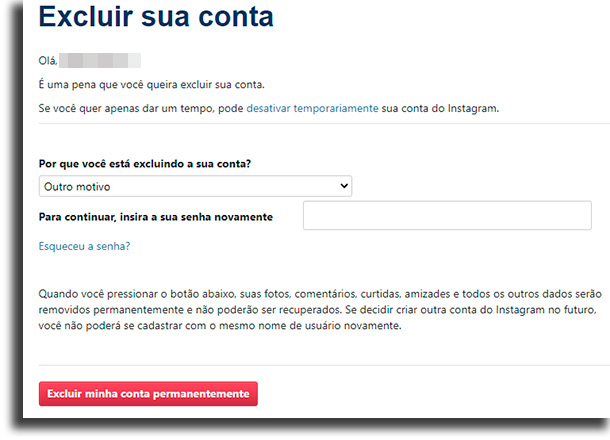 Desativar ou excluir conta Instagram  qual a diferen a  - 86