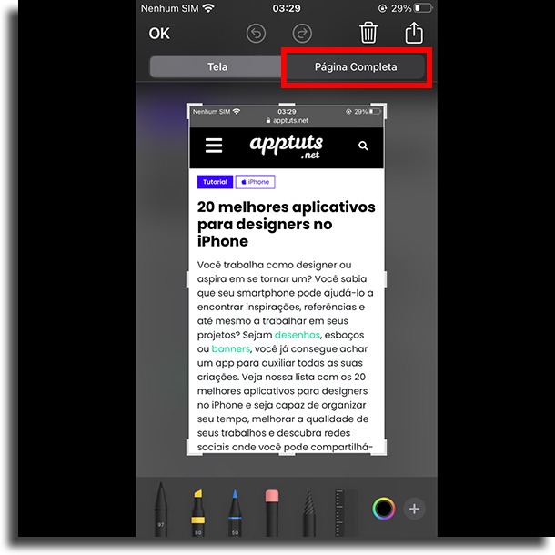 Como tirar print de uma p gina inteira no iPhone nativamente  - 43