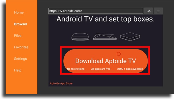 download aptoide tv for pc
