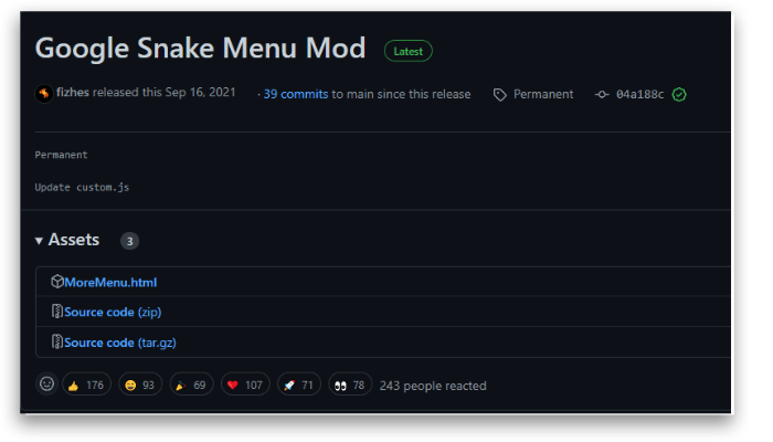 Google Snake Menu Mod (Unblocked) Download for Mobile